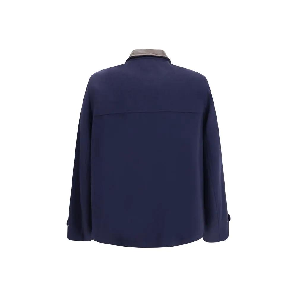 Brunello Cucinelli Blue Wool Oves Aries Full-Length Jacket