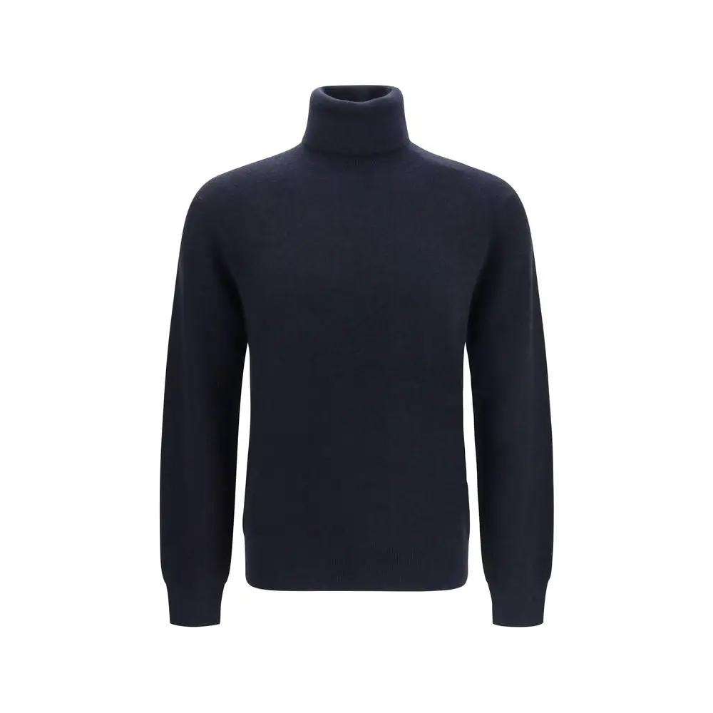 Brioni Blue Cashmere Turtleneck