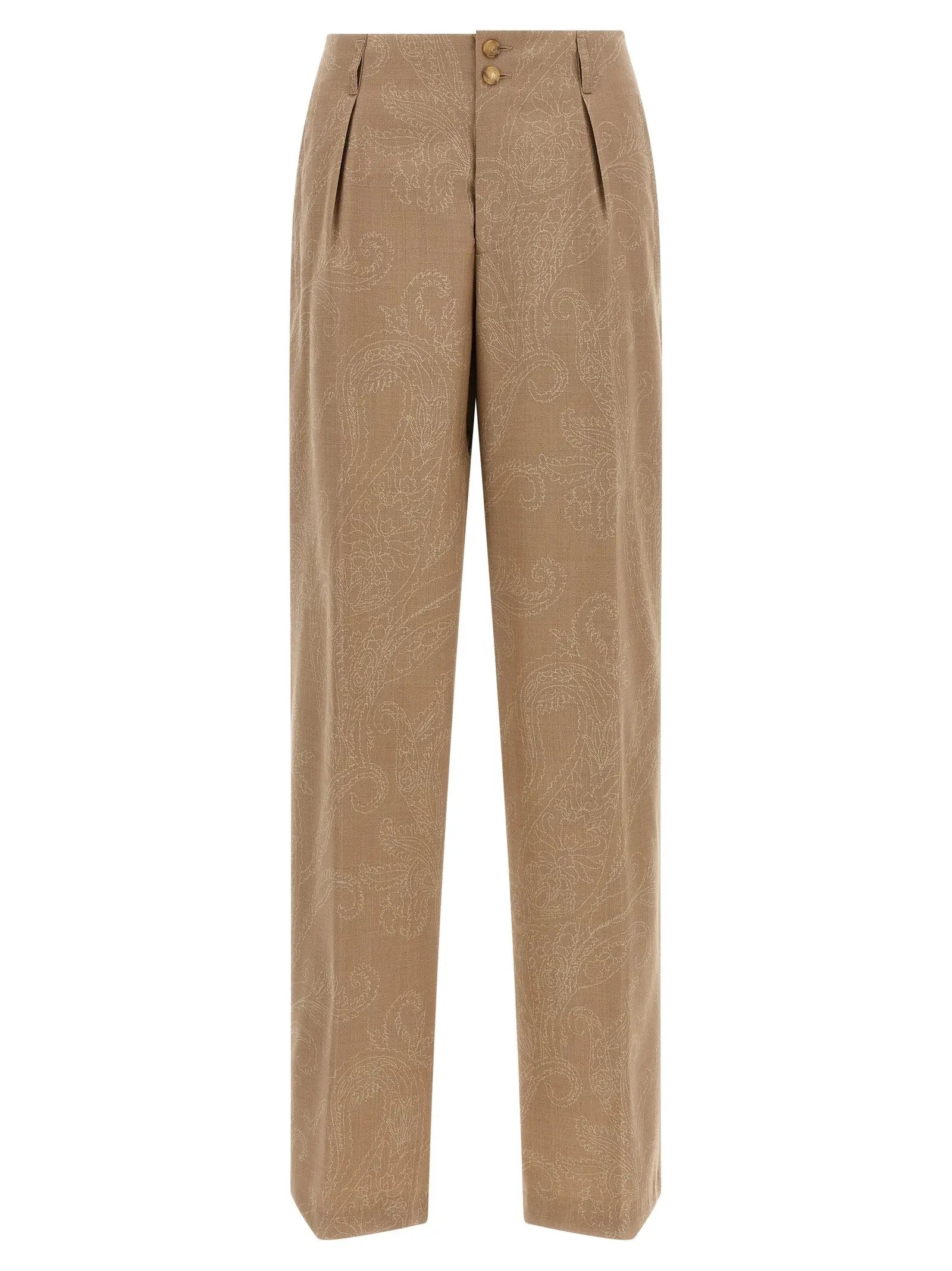 Etro Beige Wool Dress Pants