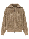 Brunello Cucinelli Beige Elastane Cardigan