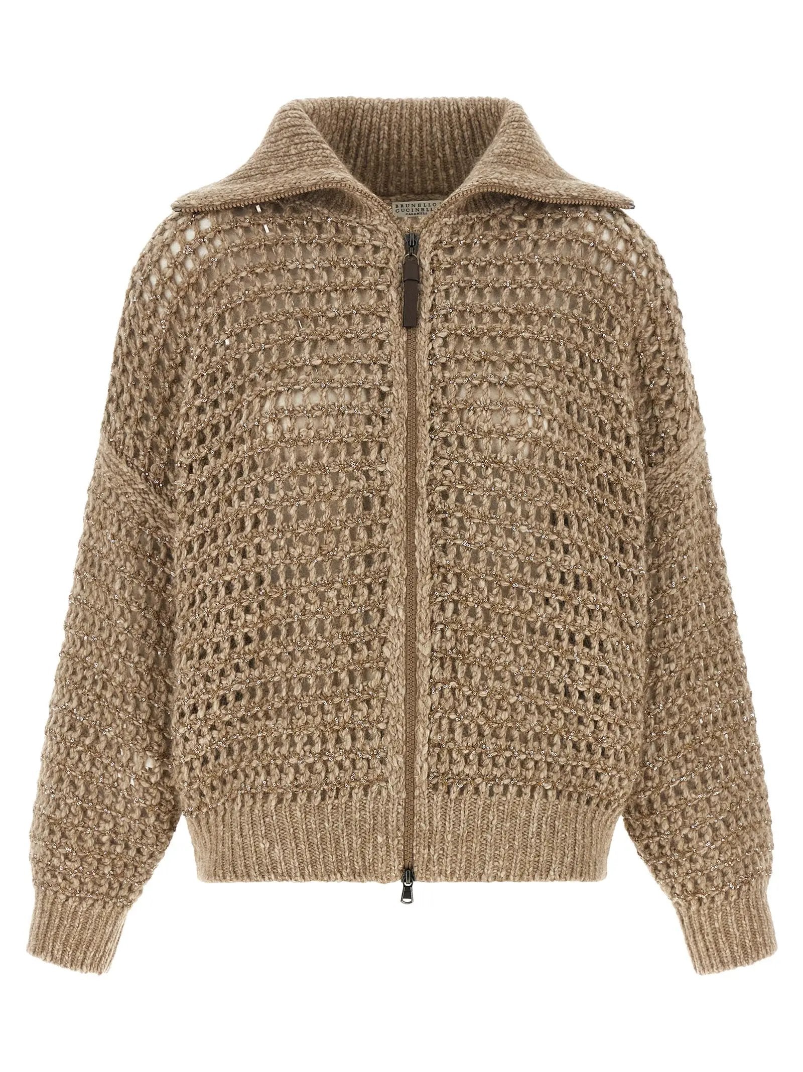 Brunello Cucinelli Beige Elastane Cardigan