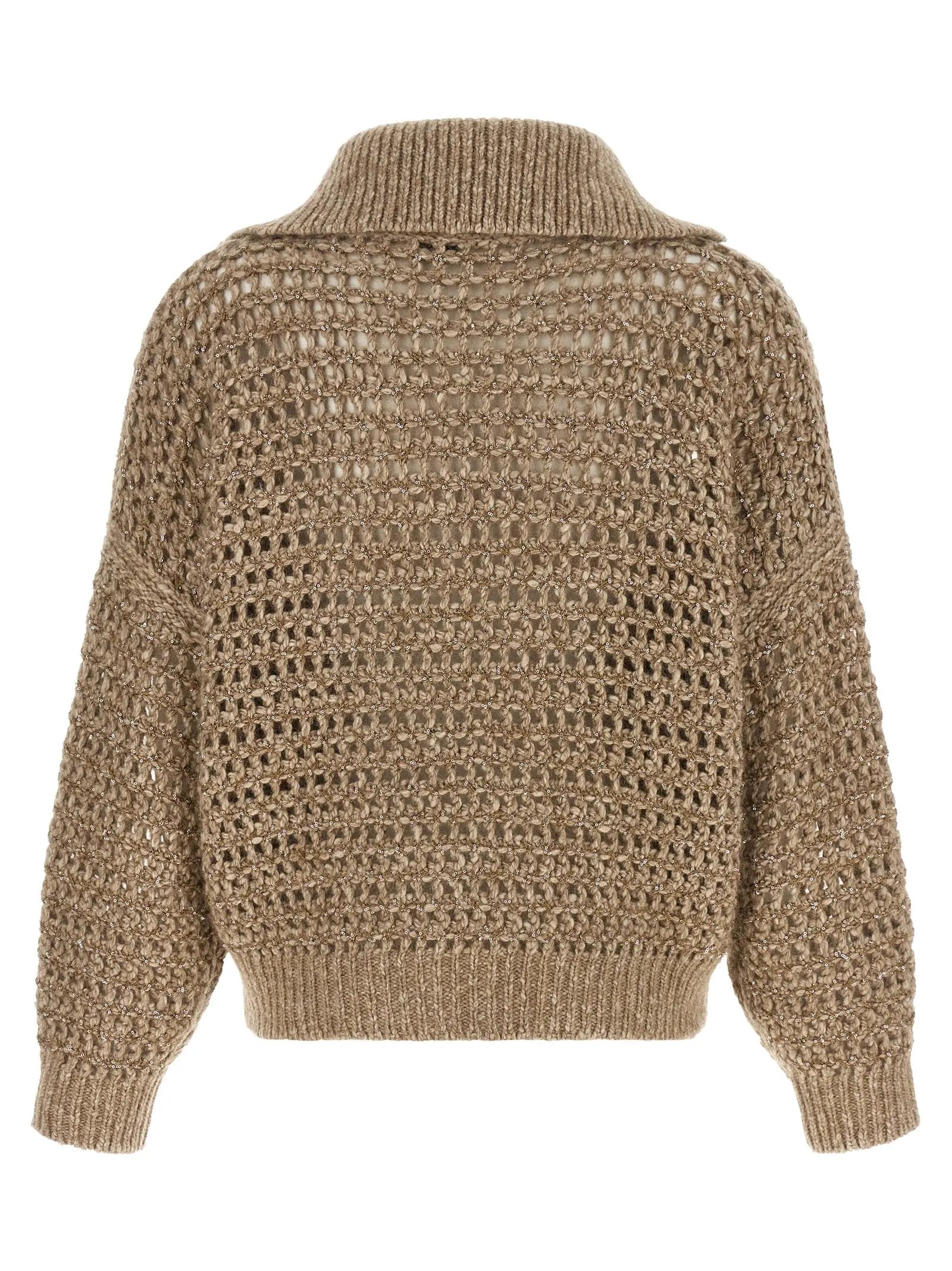 Brunello Cucinelli Beige Elastane Cardigan