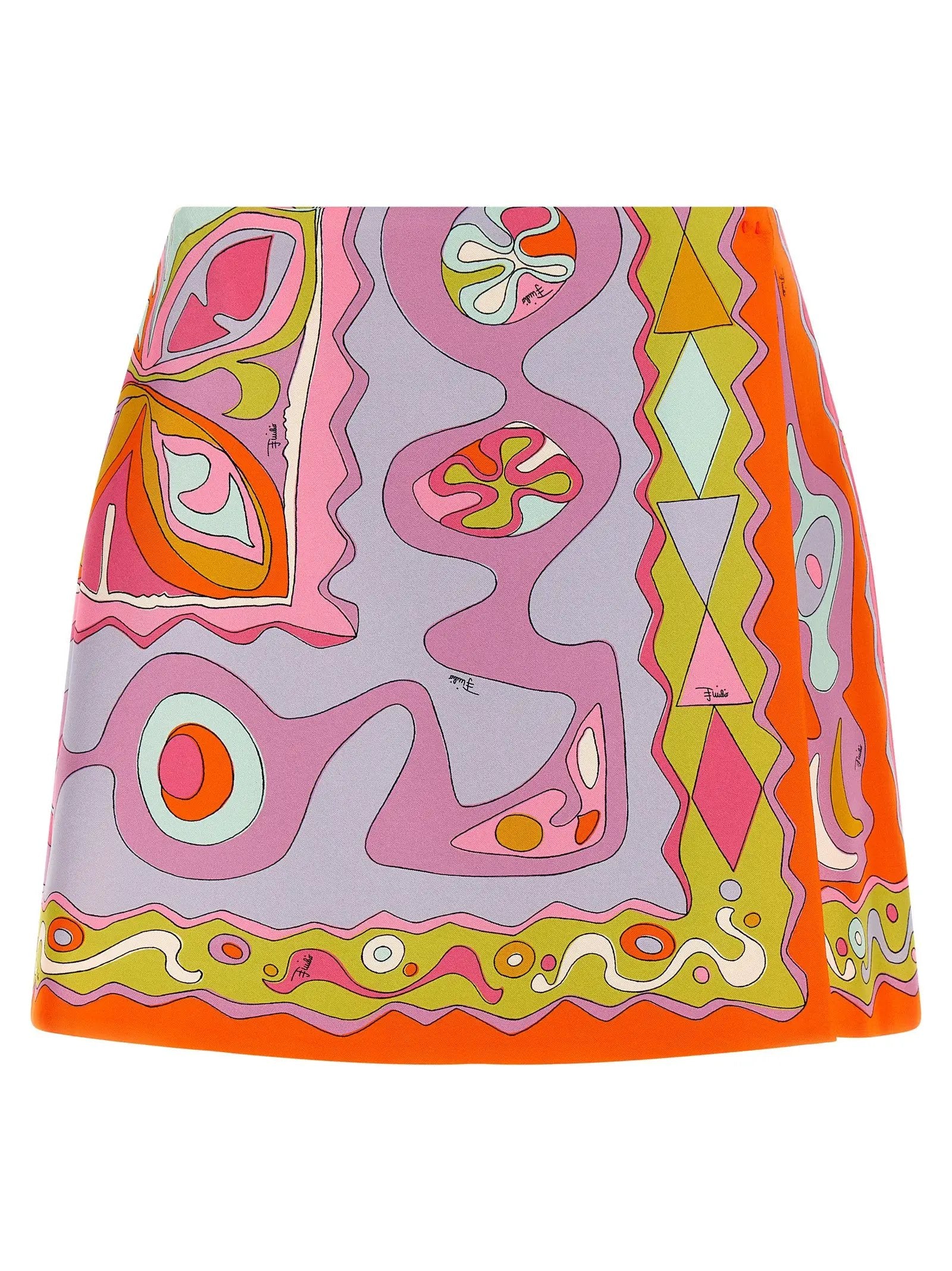 Emilio Pucci Multicolor Silk Long Skirt