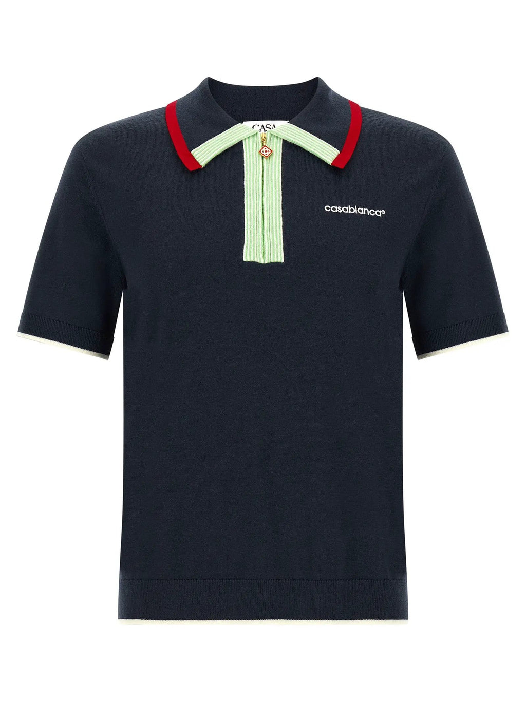 Casablanca Blue Wool Polo Shirt