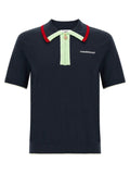 Casablanca Blue Wool Polo Shirt
