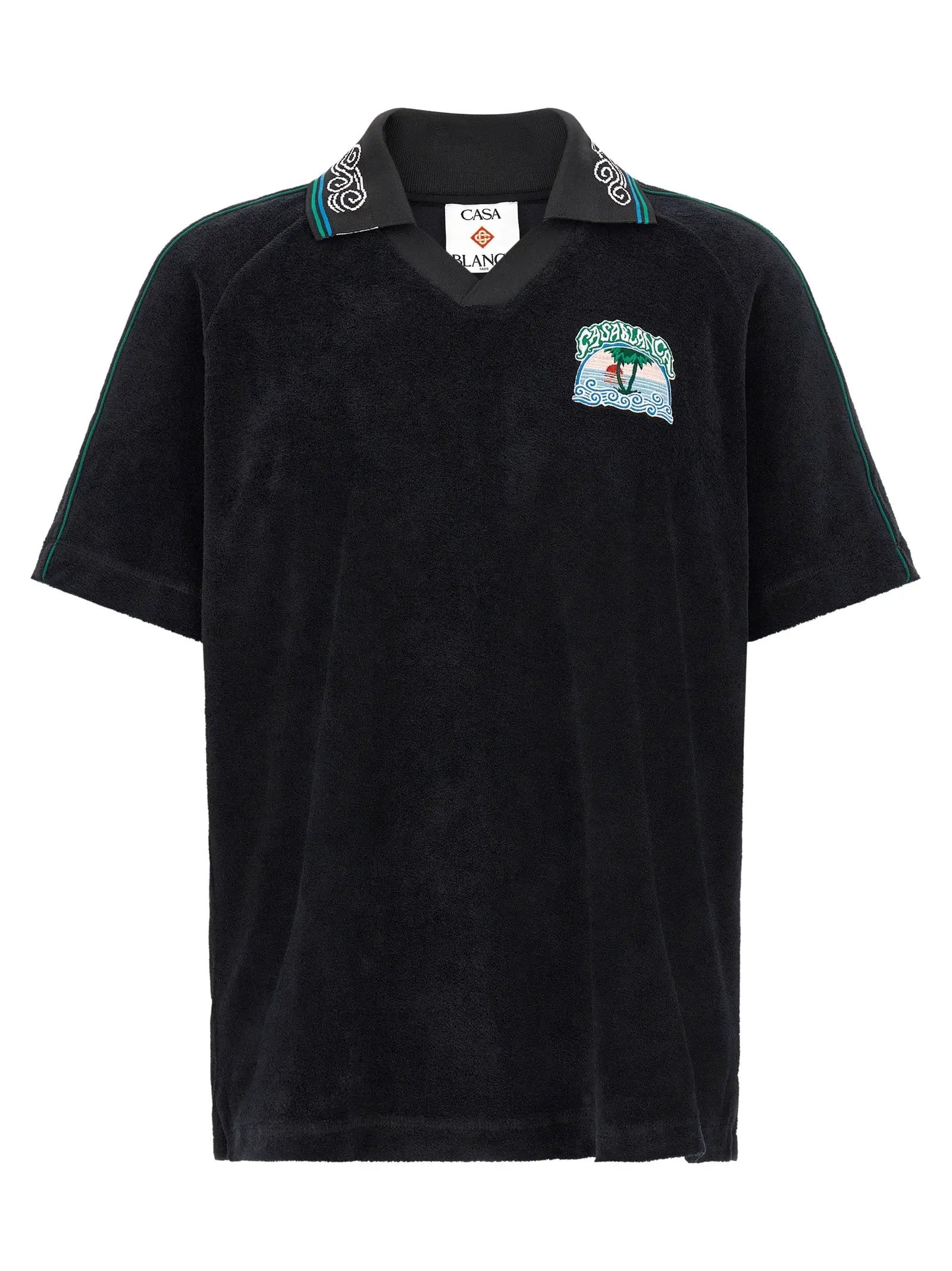 Casablanca Black Cotton Polo Shirt