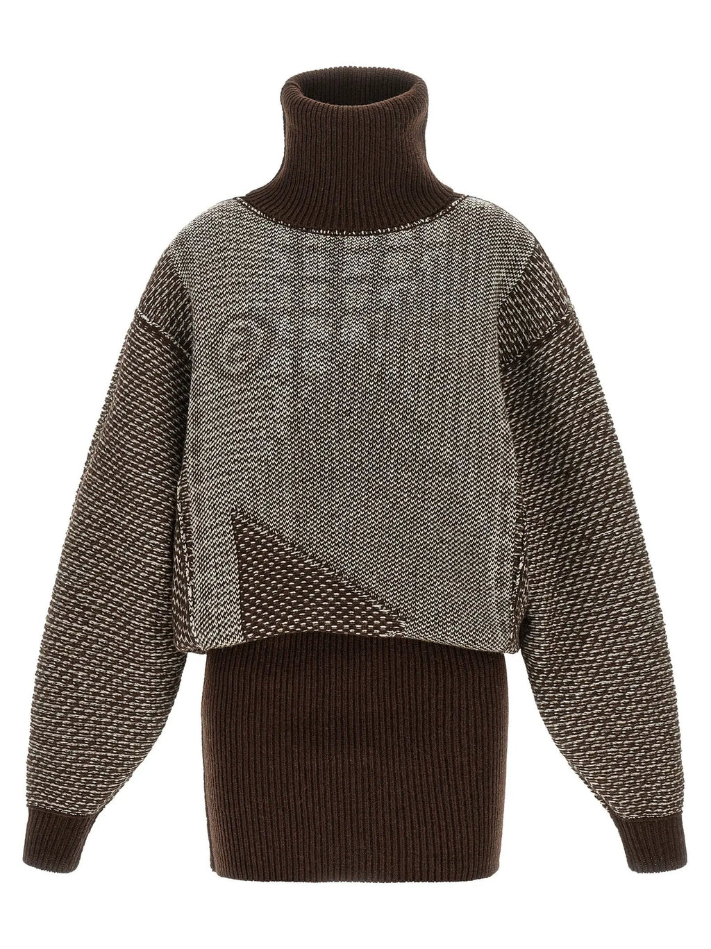 MM6 Maison Margiela Brown Wool Short Dress