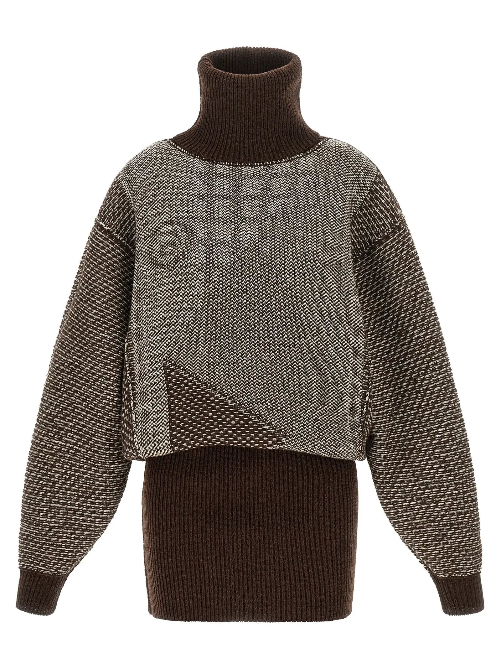 MM6 Maison Margiela Brown Wool Short Dress