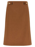 Fendi Brown Linen Midi Skirt