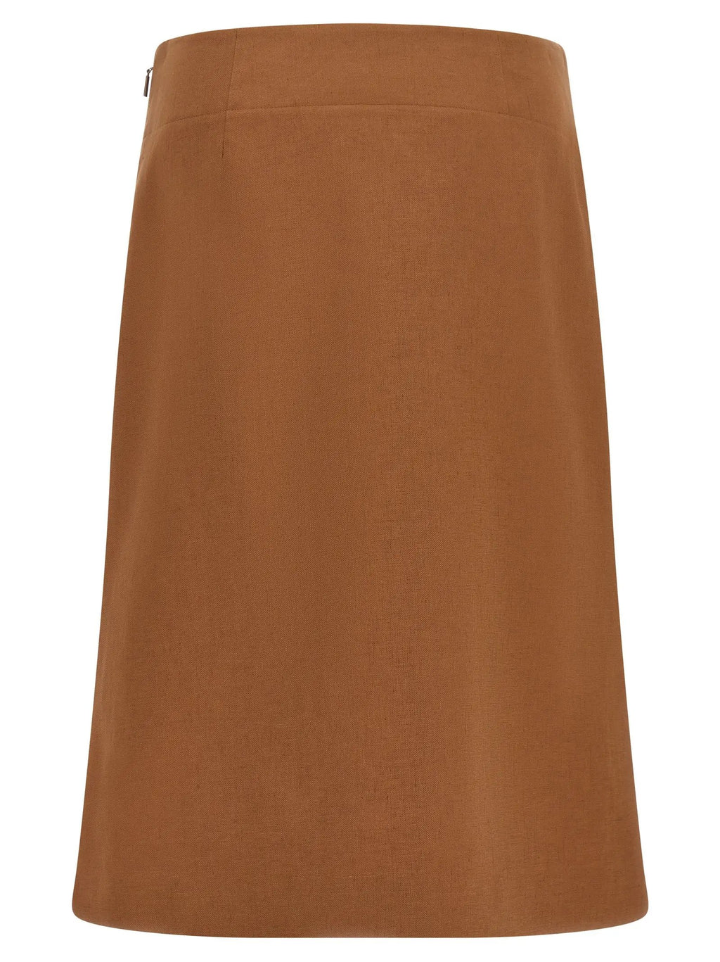 Fendi Brown Linen Midi Skirt
