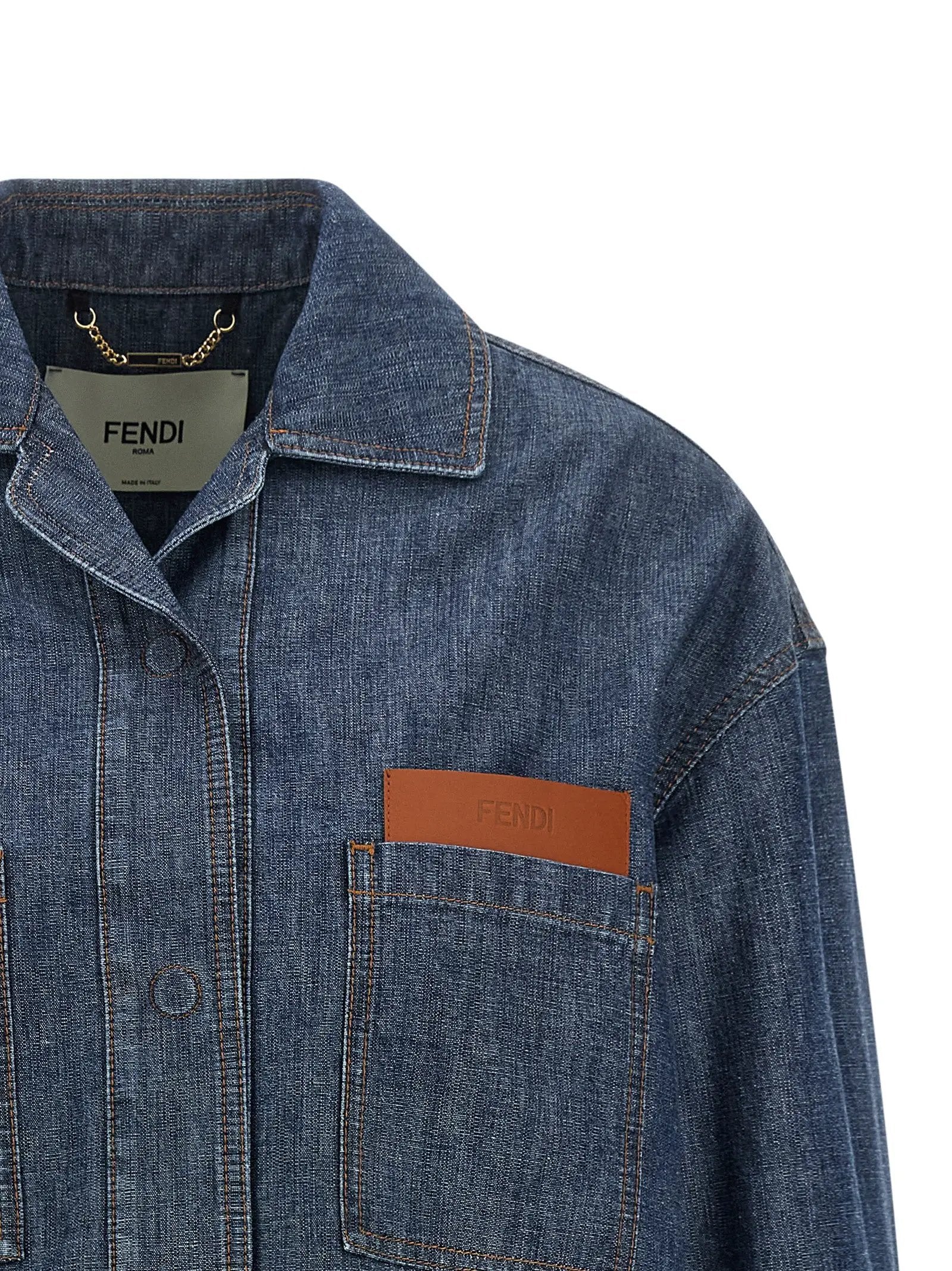 Fendi Blue Cotton Denim Jacket
