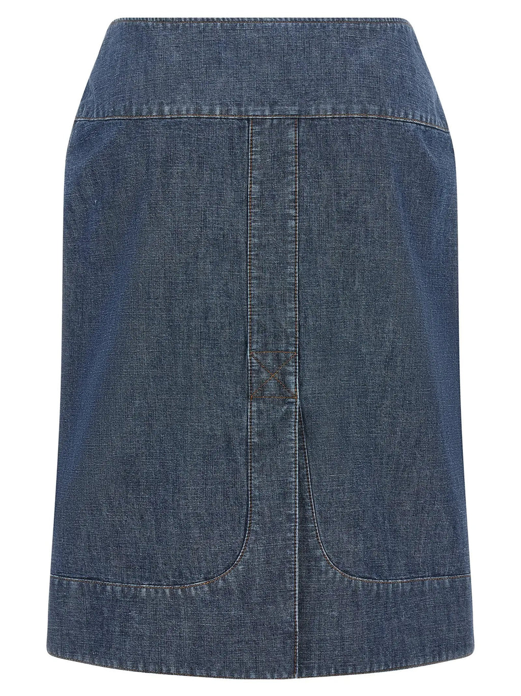 Fendi Blue Cotton Midi Skirt