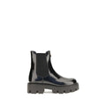 Prada Black Calf Leather Bos Taurus Chelsea Boots