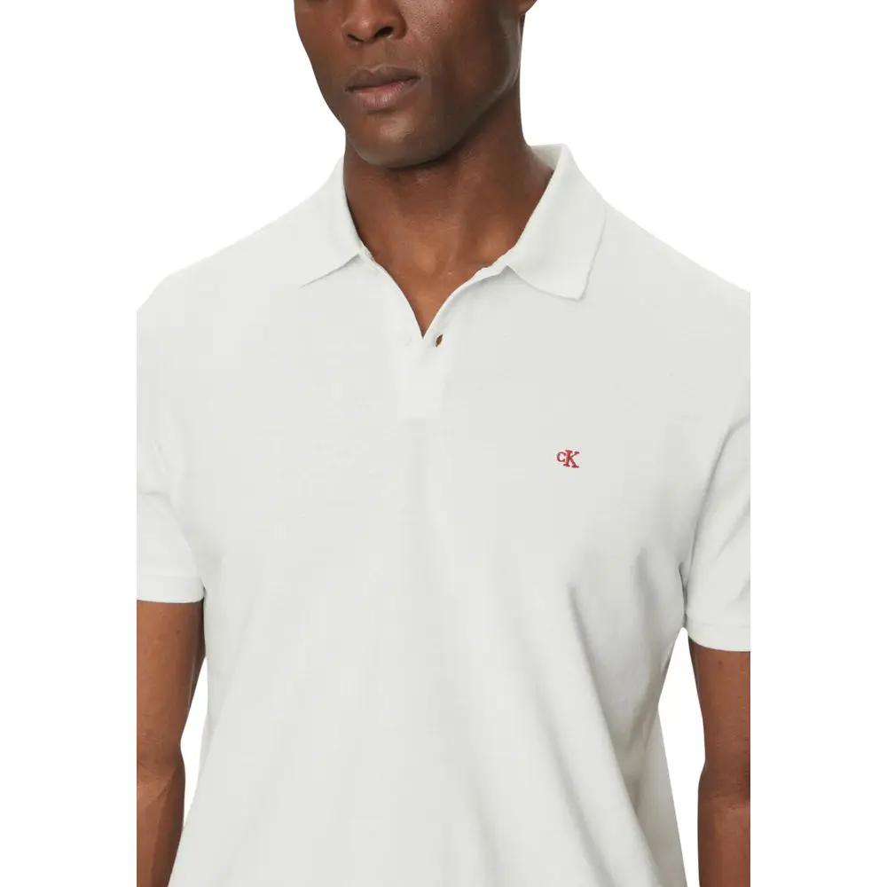 Calvin Klein Jeans White Cotton Polo Shirt