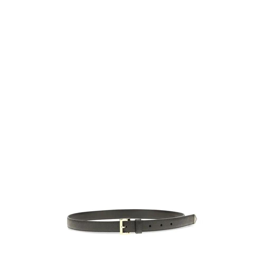 Prada Black Calf Leather Bos Taurus Regular Belt