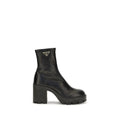 Prada Black Calf Leather Bos Taurus Ankle Boots