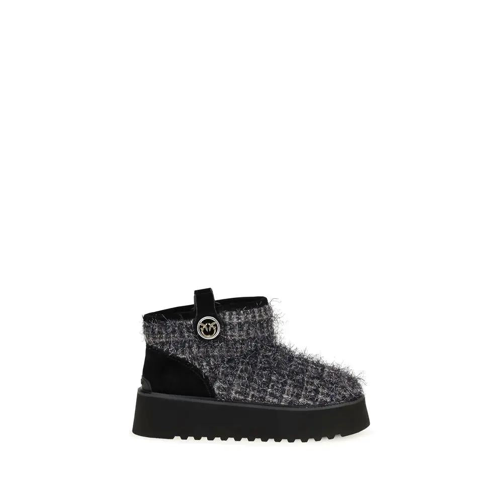 PINKO Black Fabric Ankle Boots