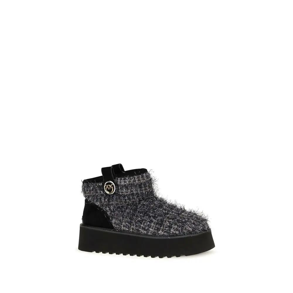PINKO Black Fabric Ankle Boots