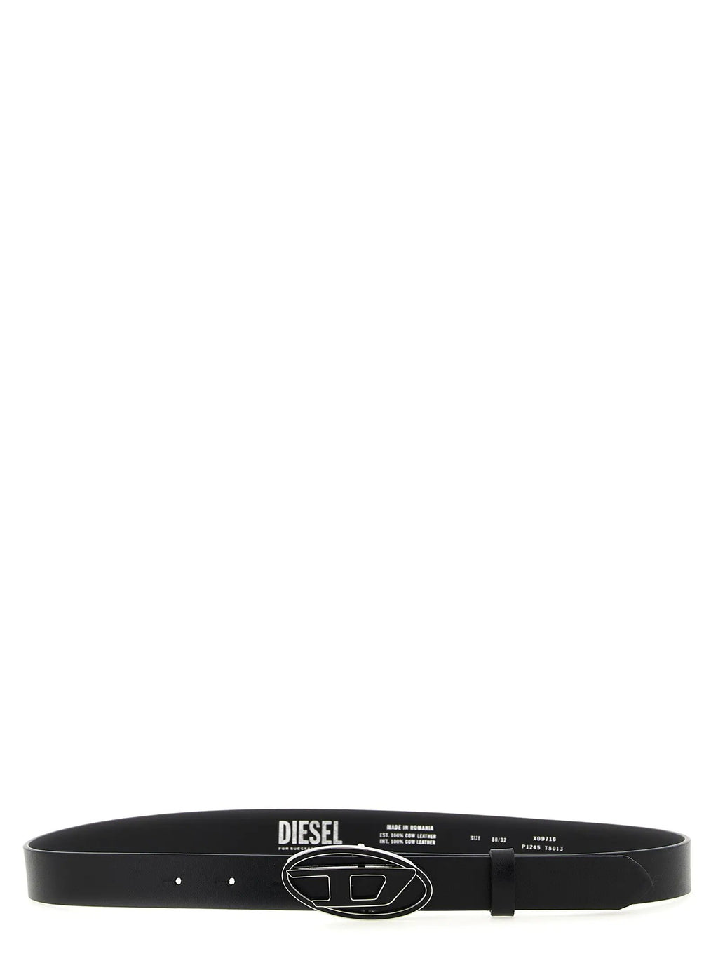 Ceinture Diesel noire en autres fibres, coupe droite