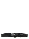 Ceinture Diesel noire en autres fibres, coupe droite