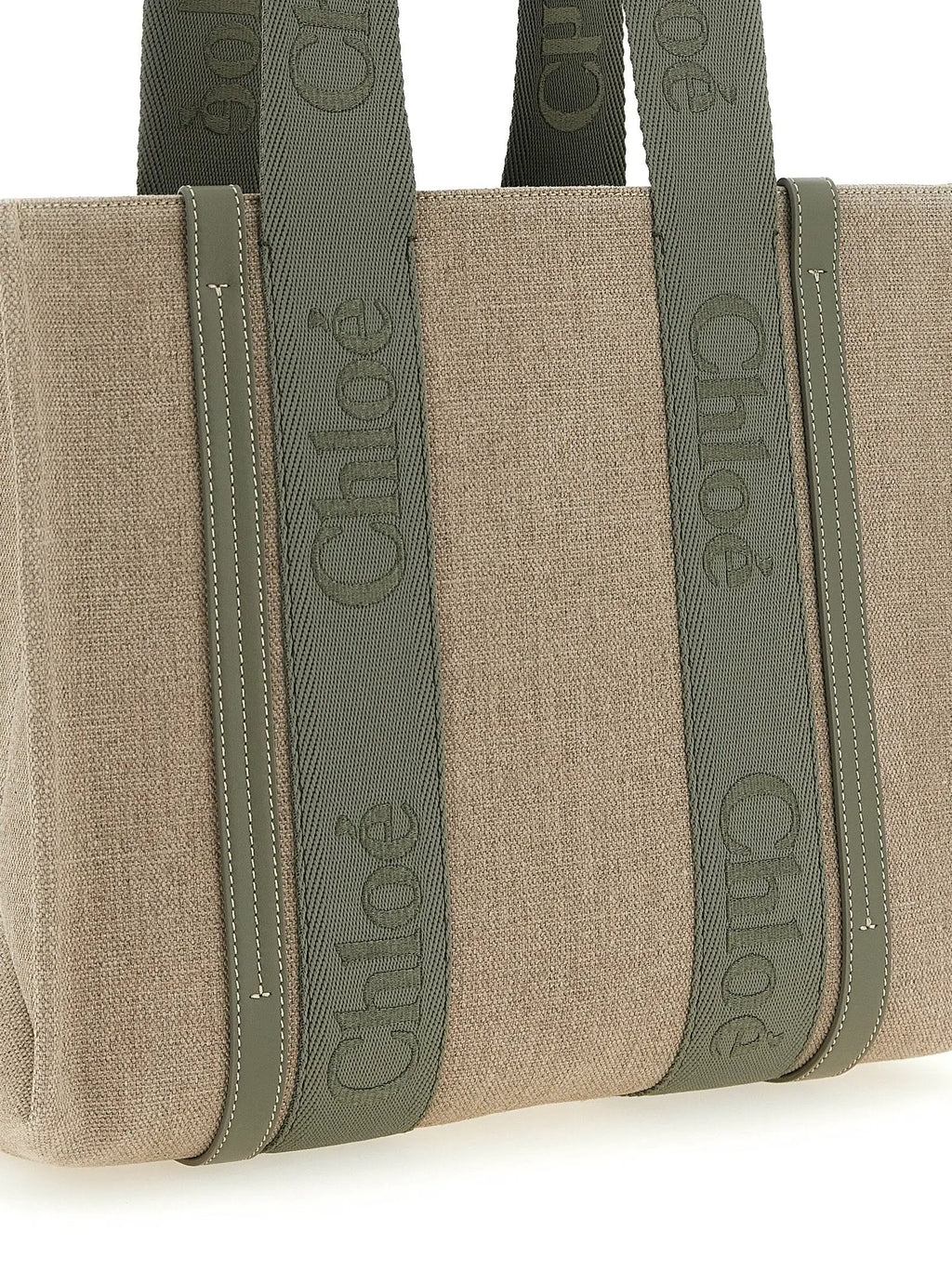 Chloé Bicolor Linen Tote Bag