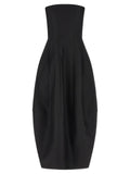 Khaite Black Wool Long Dress