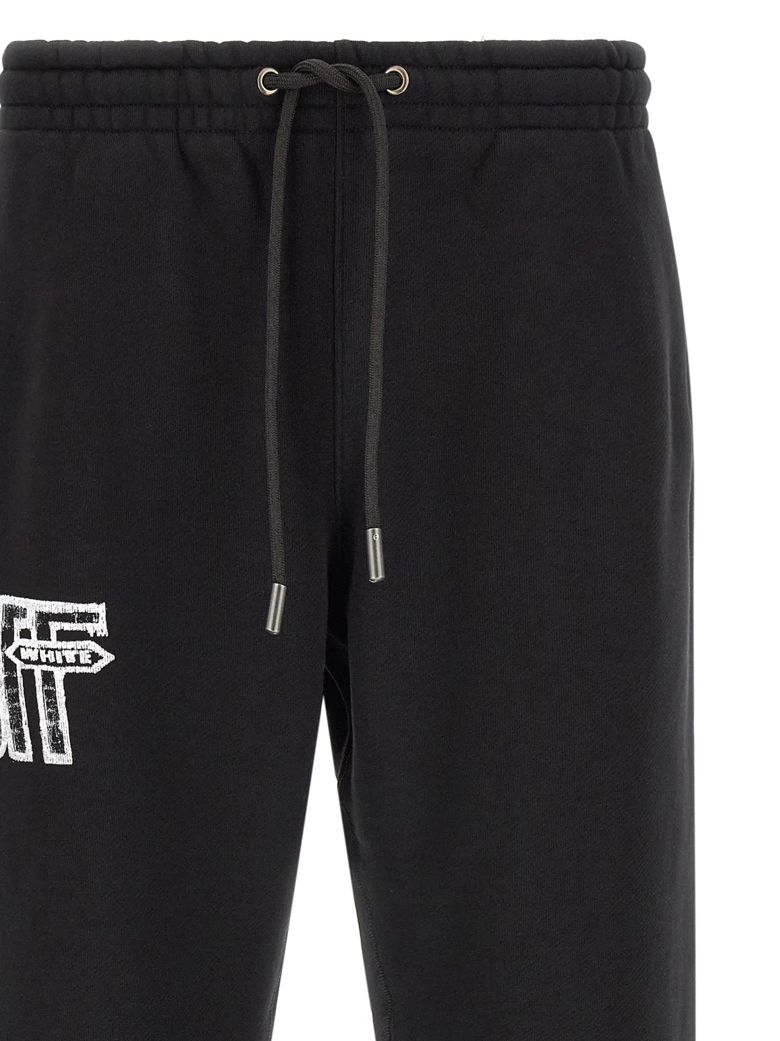 Off-White Black Cotton Joggers (Workout Pants)