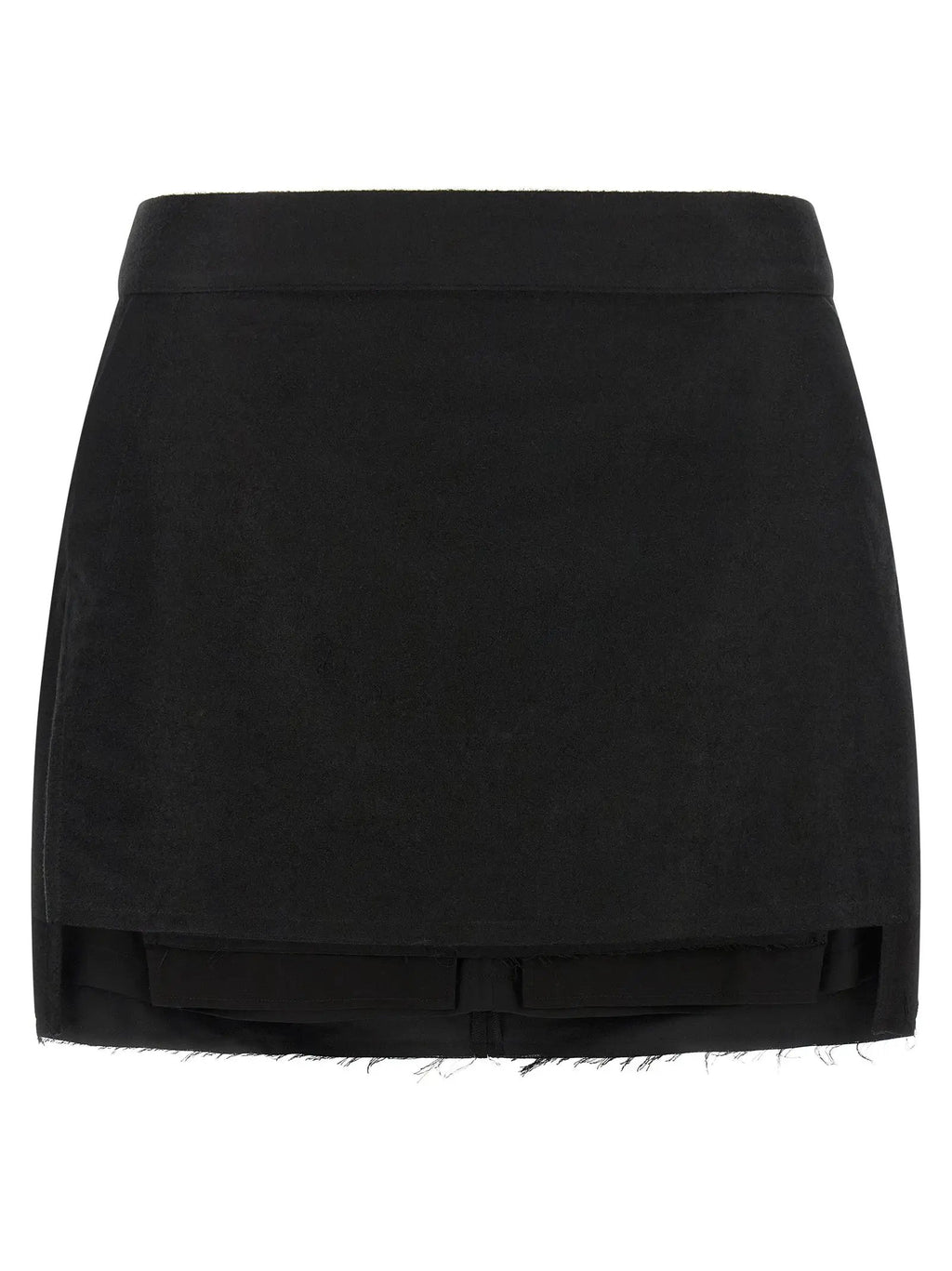 Women’s Black Ramie Mini Skirt – Rick Owens Fog Cutoff High-Waist Skirt