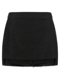 Women’s Black Ramie Mini Skirt – Rick Owens Fog Cutoff High-Waist Skirt