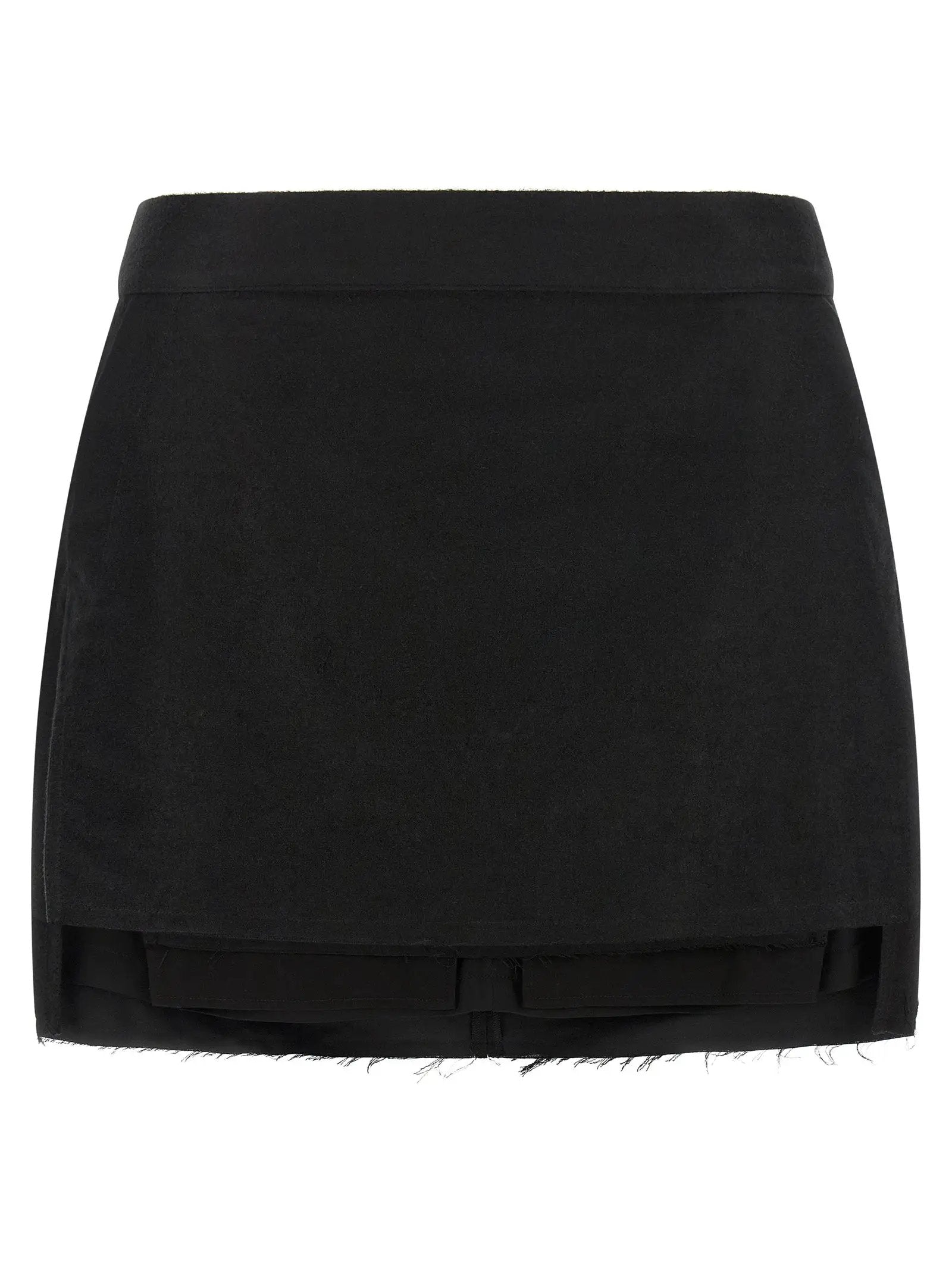Women’s Black Ramie Mini Skirt – Rick Owens Fog Cutoff High-Waist Skirt
