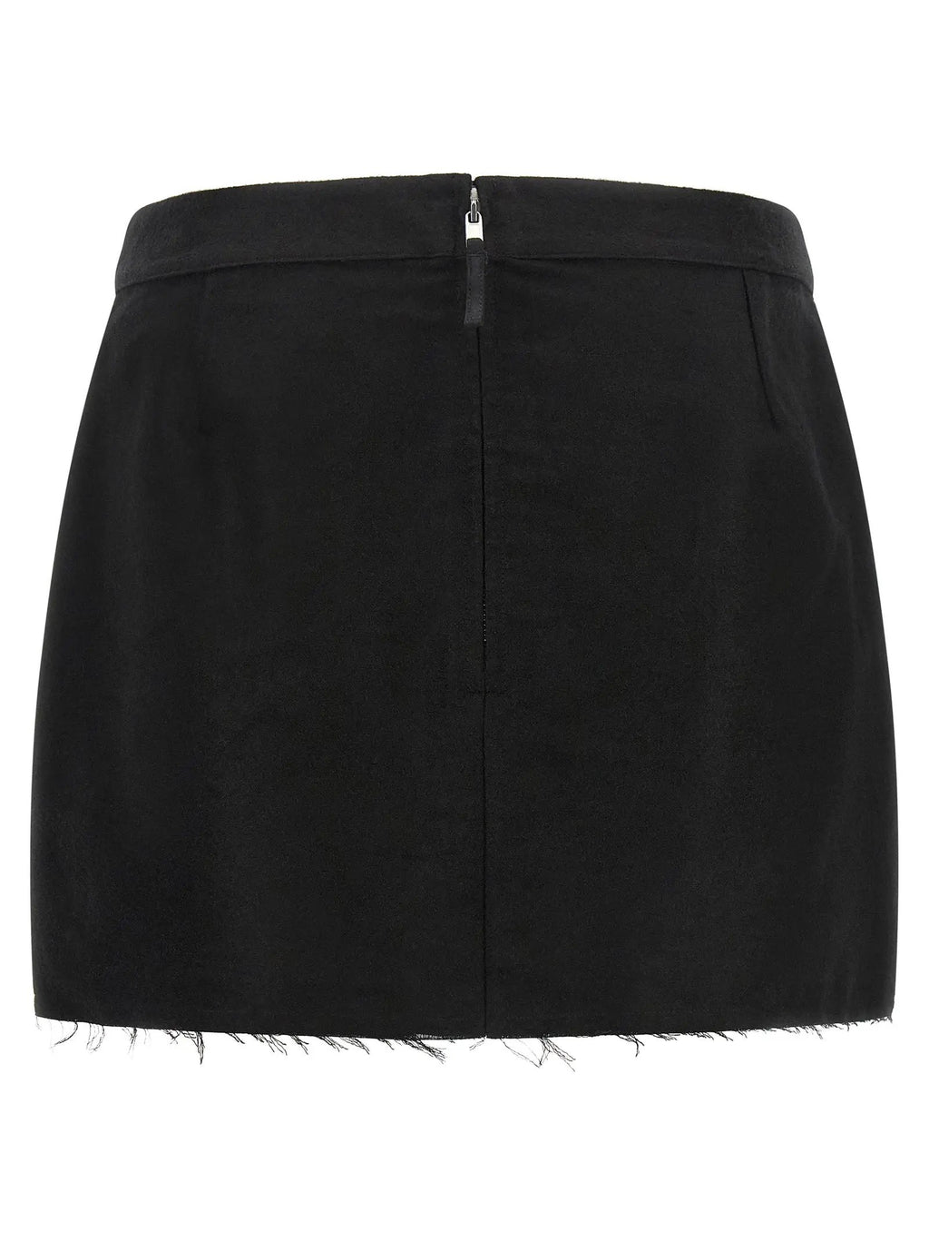 Women’s Black Ramie Mini Skirt – Rick Owens Fog Cutoff High-Waist Skirt