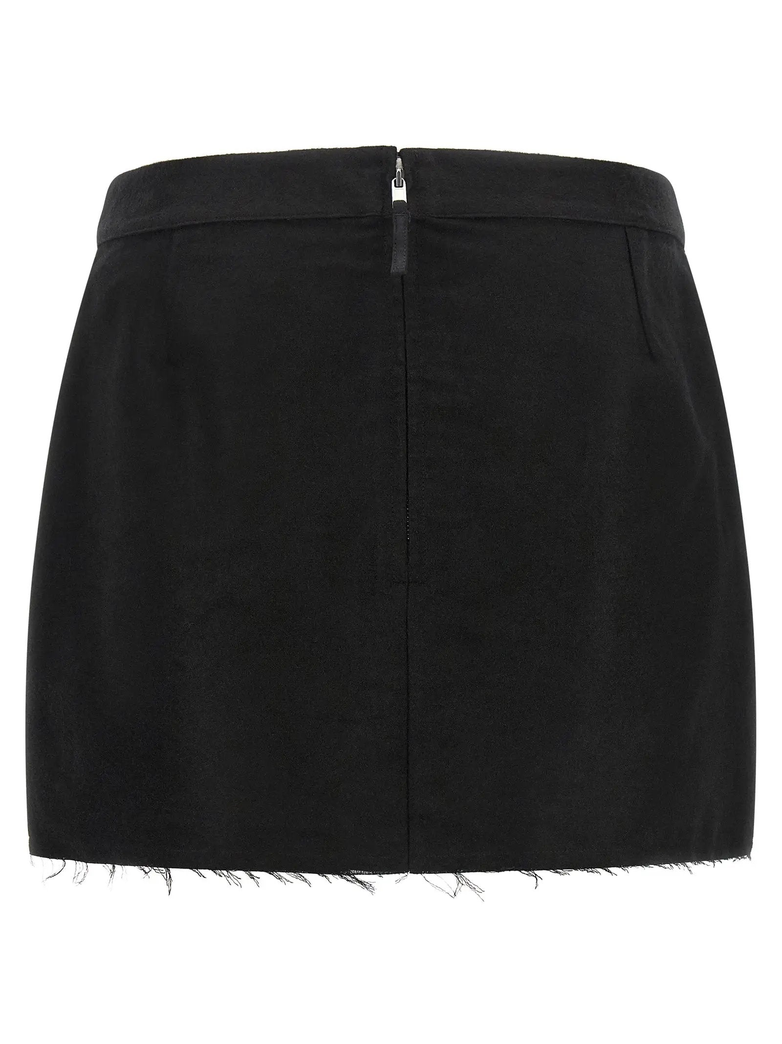 Women’s Black Ramie Mini Skirt – Rick Owens Fog Cutoff High-Waist Skirt