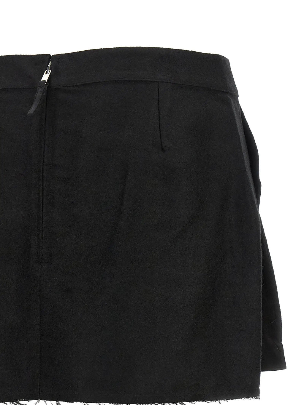 Women’s Black Ramie Mini Skirt – Rick Owens Fog Cutoff High-Waist Skirt