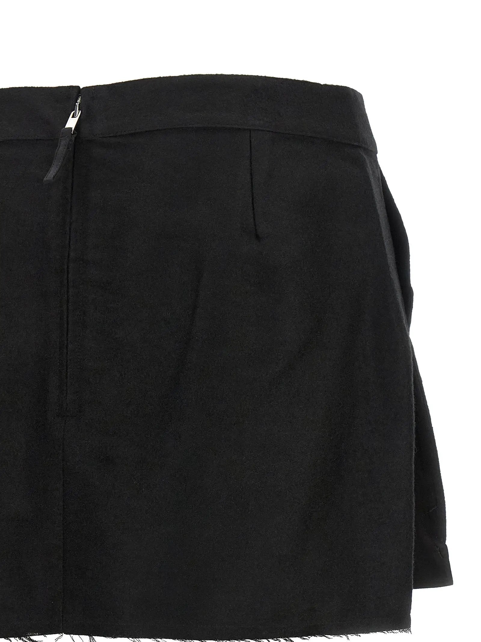Women’s Black Ramie Mini Skirt – Rick Owens Fog Cutoff High-Waist Skirt