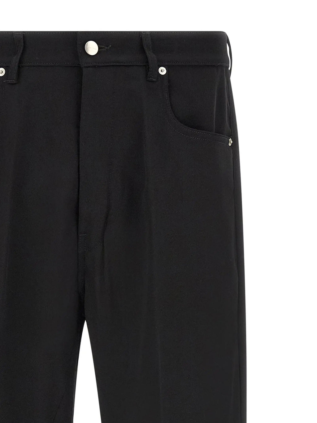 Rick Owens Black Cotton Relaxed Fit Jeans