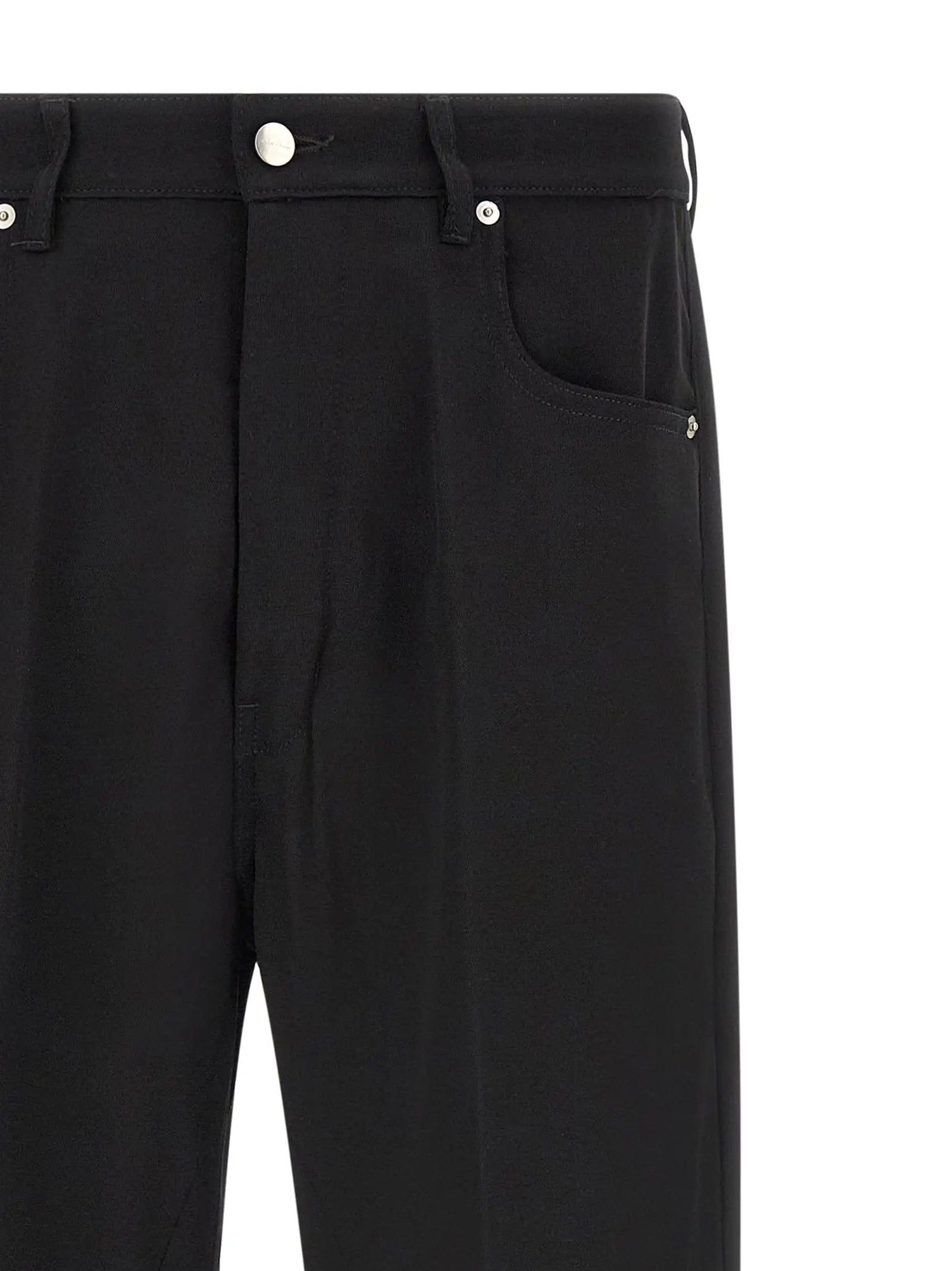 Rick Owens Black Cotton Relaxed Fit Jeans