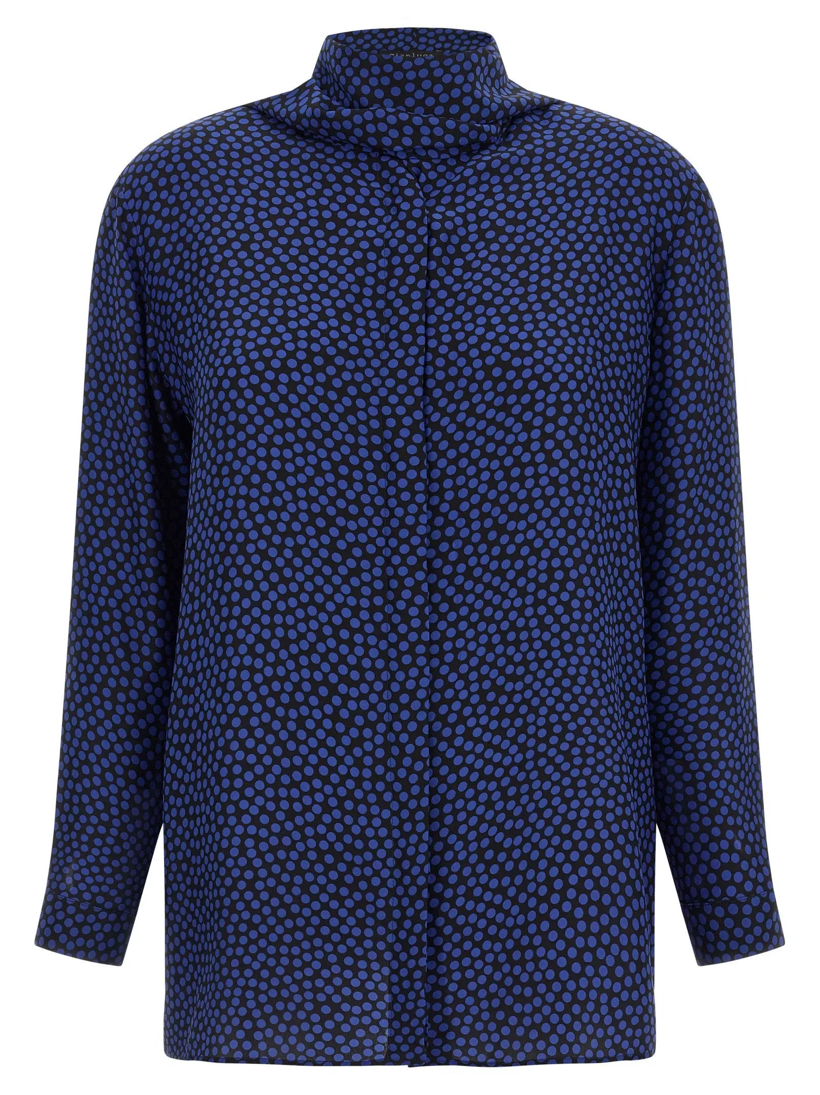 Gianluca Capannolo Blue Silk Blouse