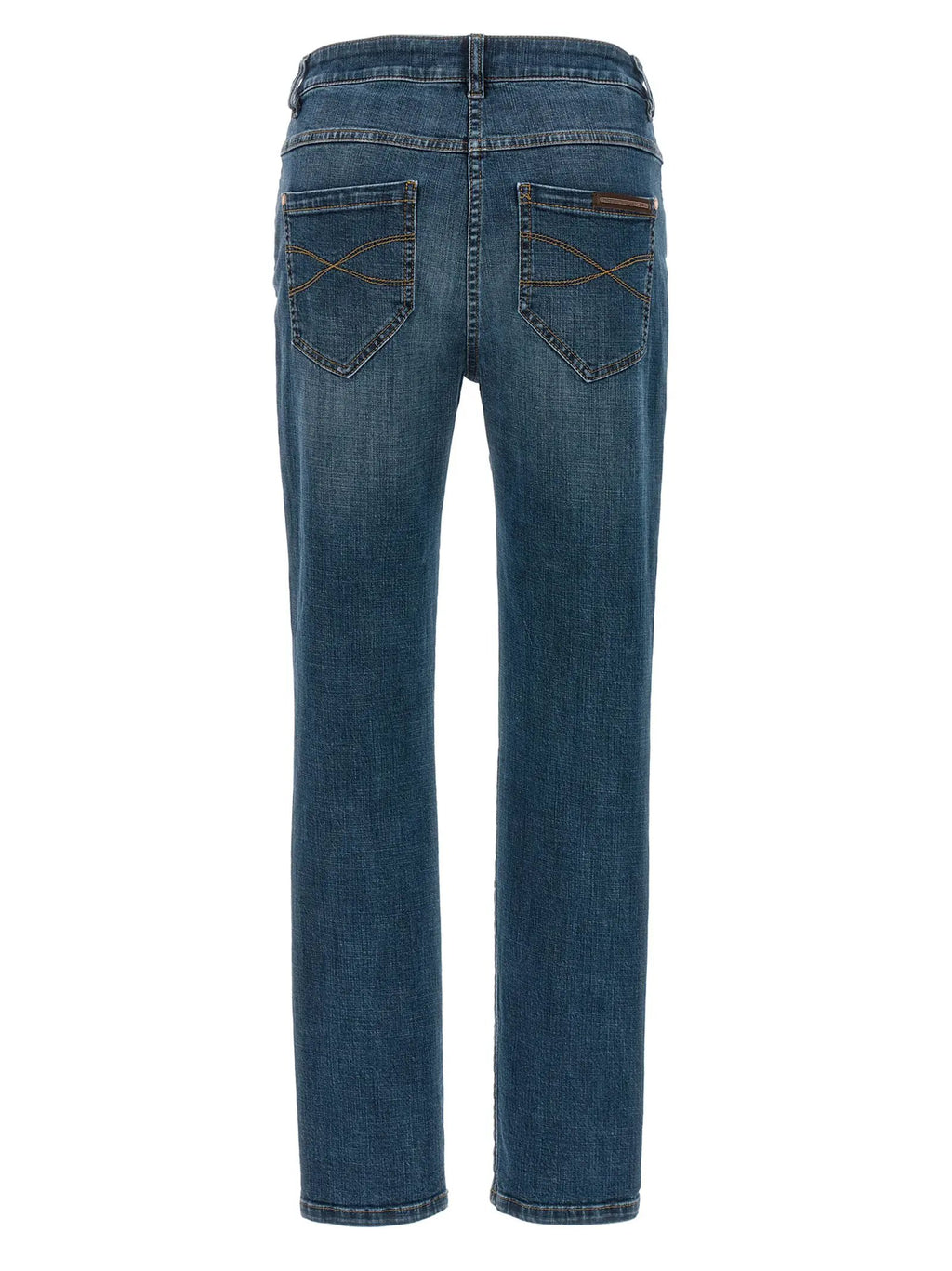 Jean droit en coton bleu Brunello Cucinelli
