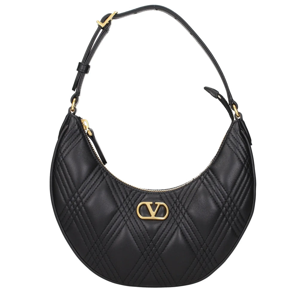 Valentino Garavani Black Leather Shoulder Bag