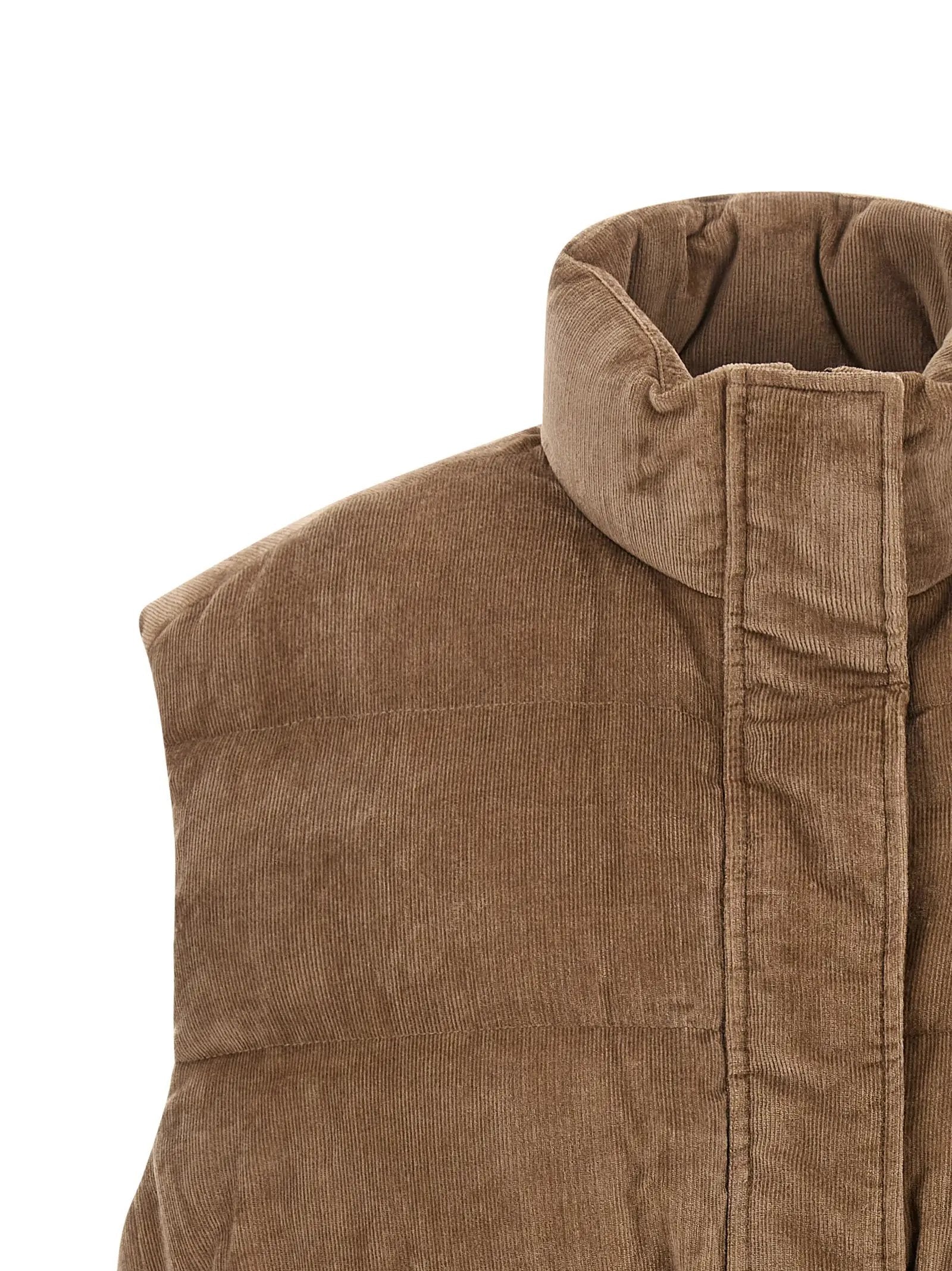 Brunello Cucinelli Gilet Sans Manches en Viscose Beige
