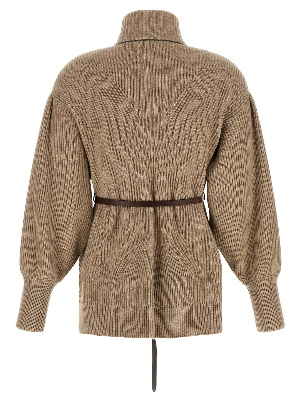 Brunello Cucinelli Beige Virgin Wool Cardigan