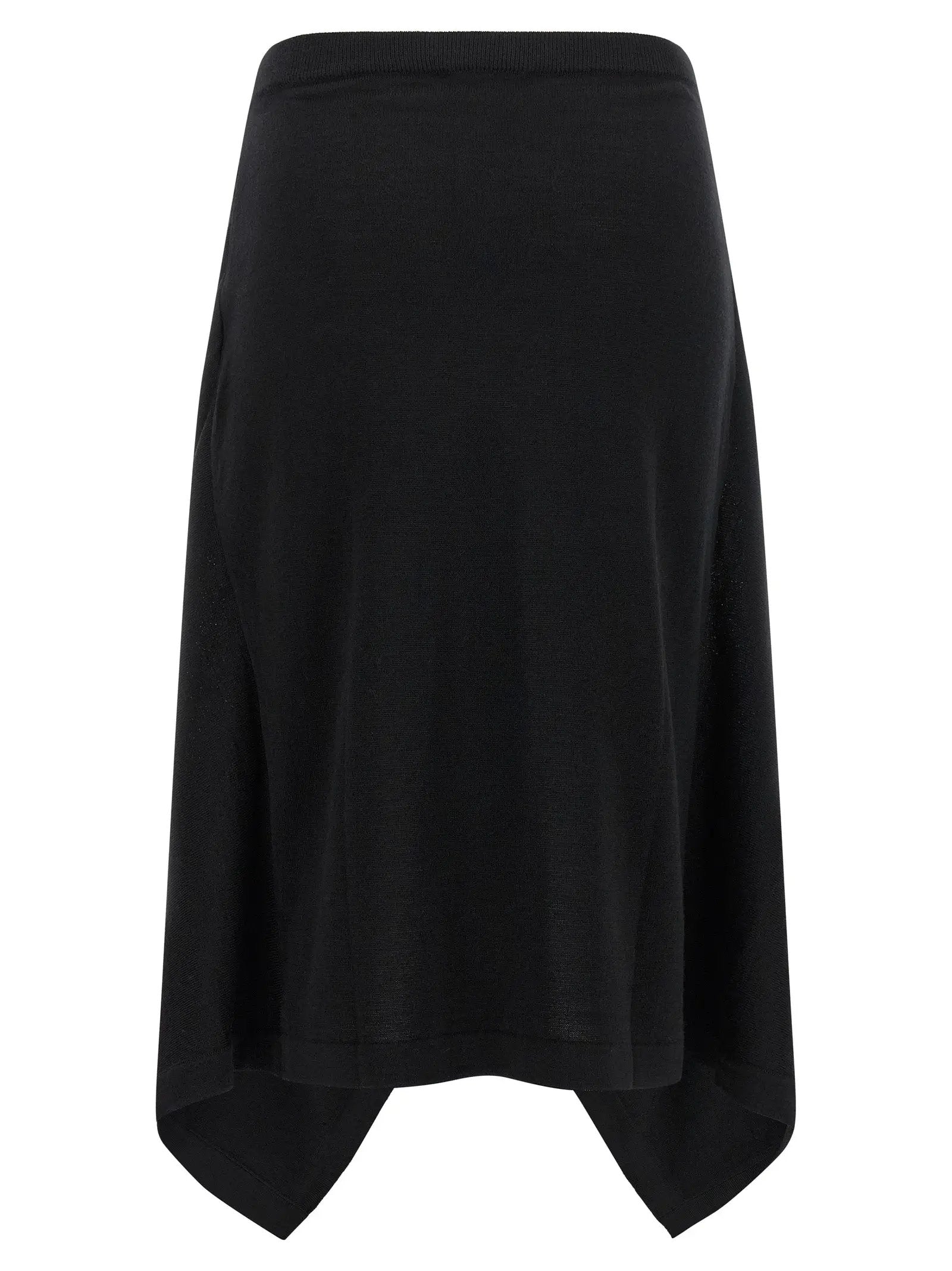Lemaire Black Wool Midi Skirt