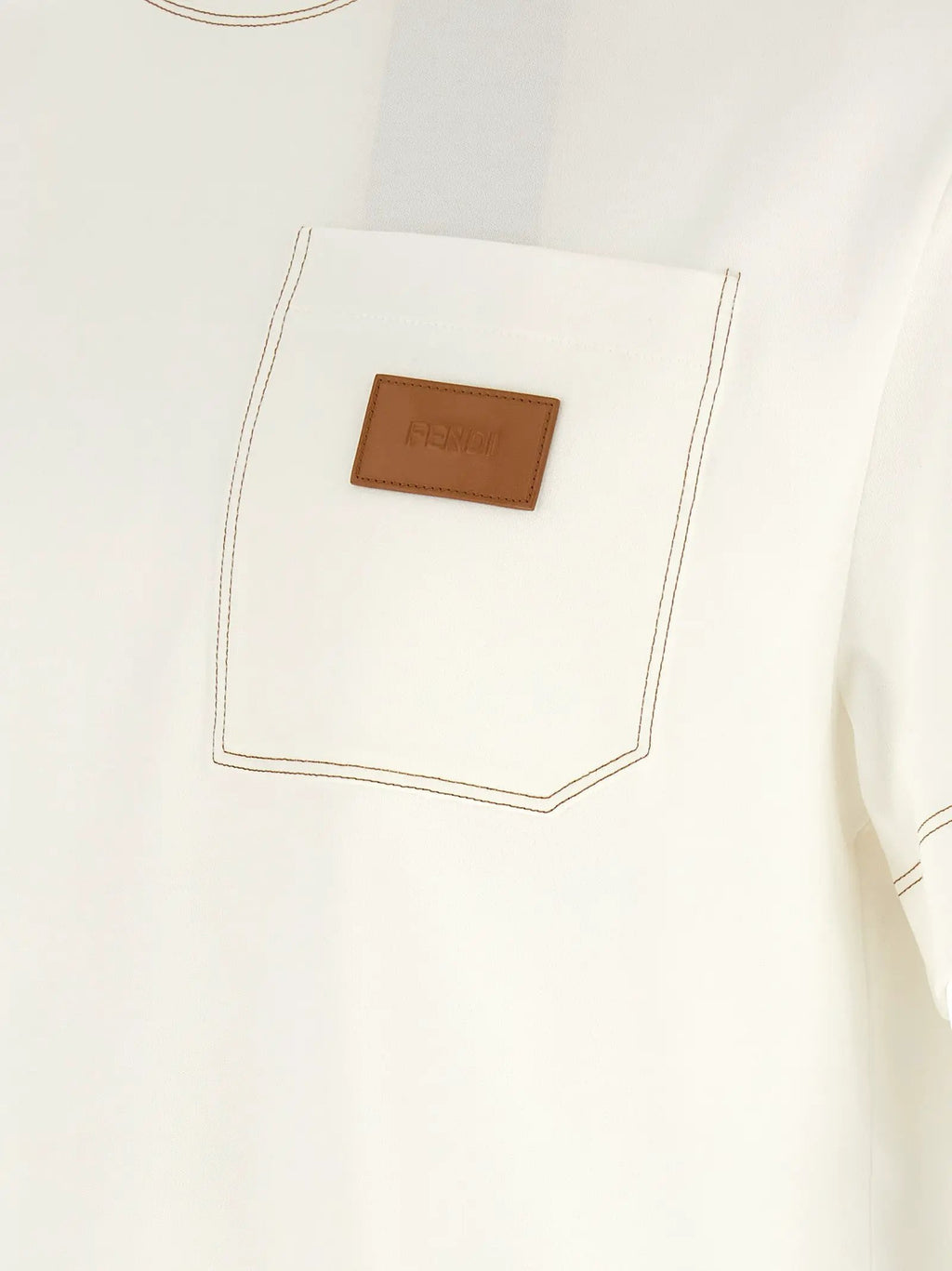 Fendi White Cotton T-Shirt