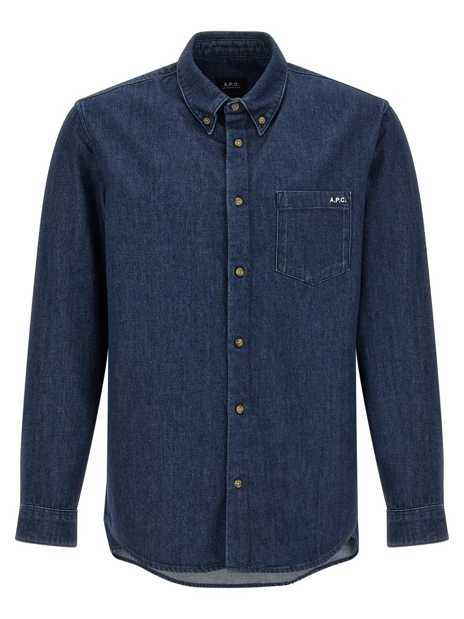 A.P.C. Blue Cotton Blouse