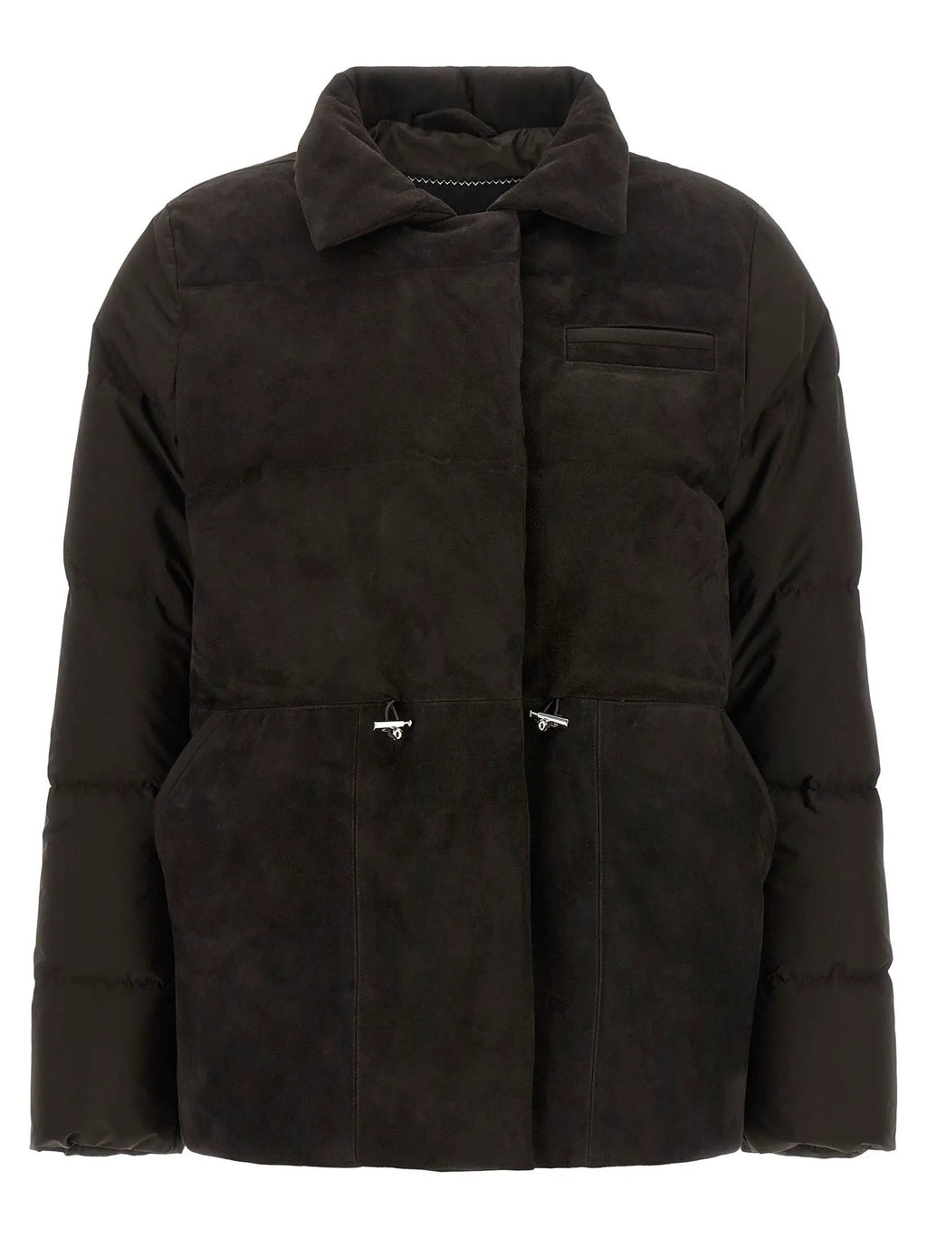 Kiton Brown Polyamide Full-Length Jacket