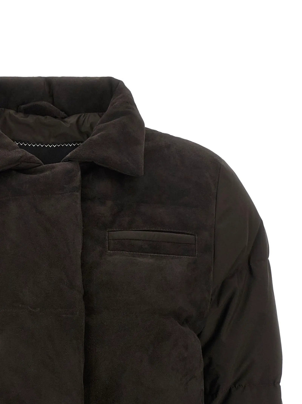 Kiton Brown Polyamide Full-Length Jacket
