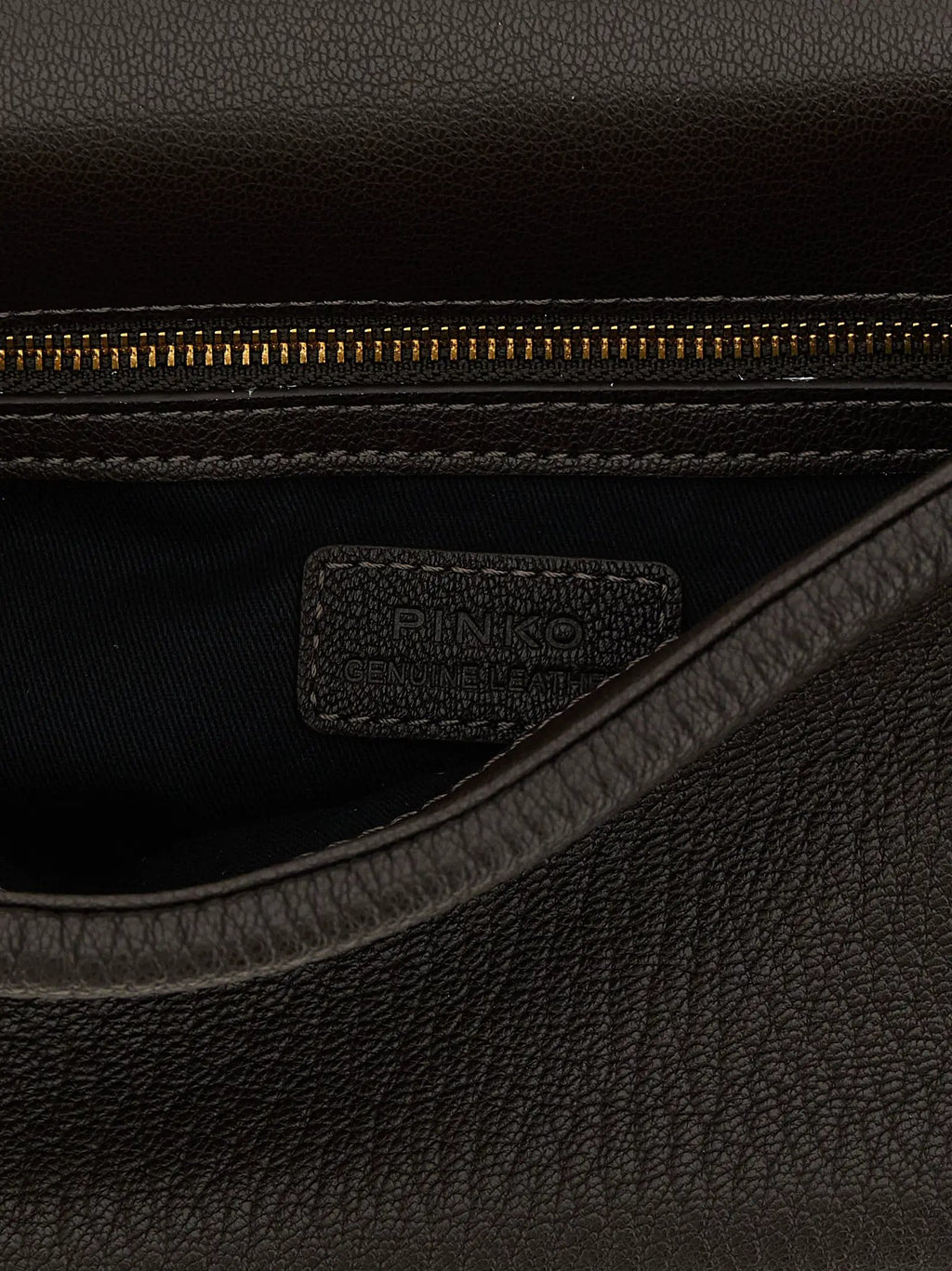 PINKO Brown Lamb Leather Crossbody Bag