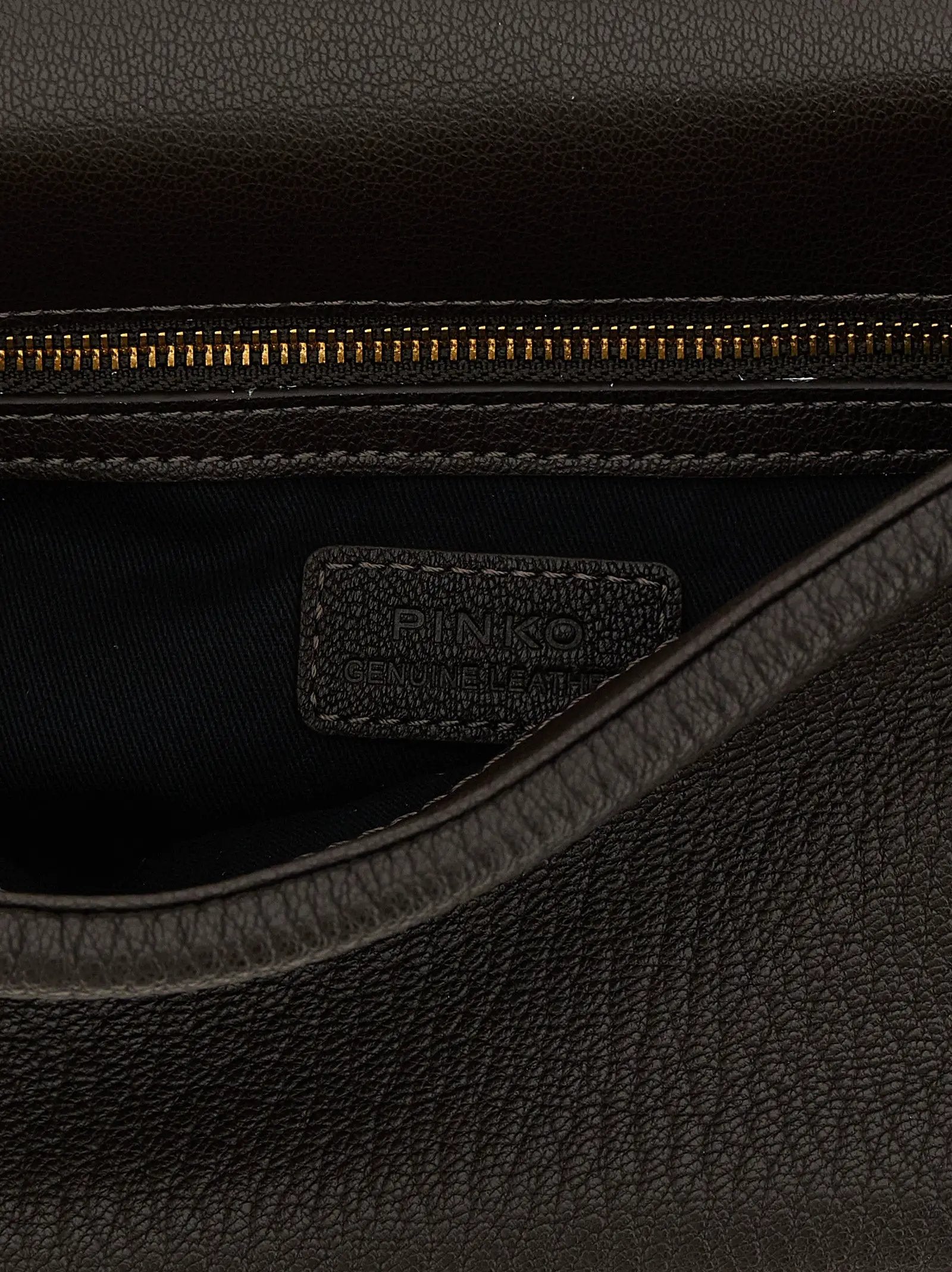 PINKO Brown Lamb Leather Crossbody Bag
