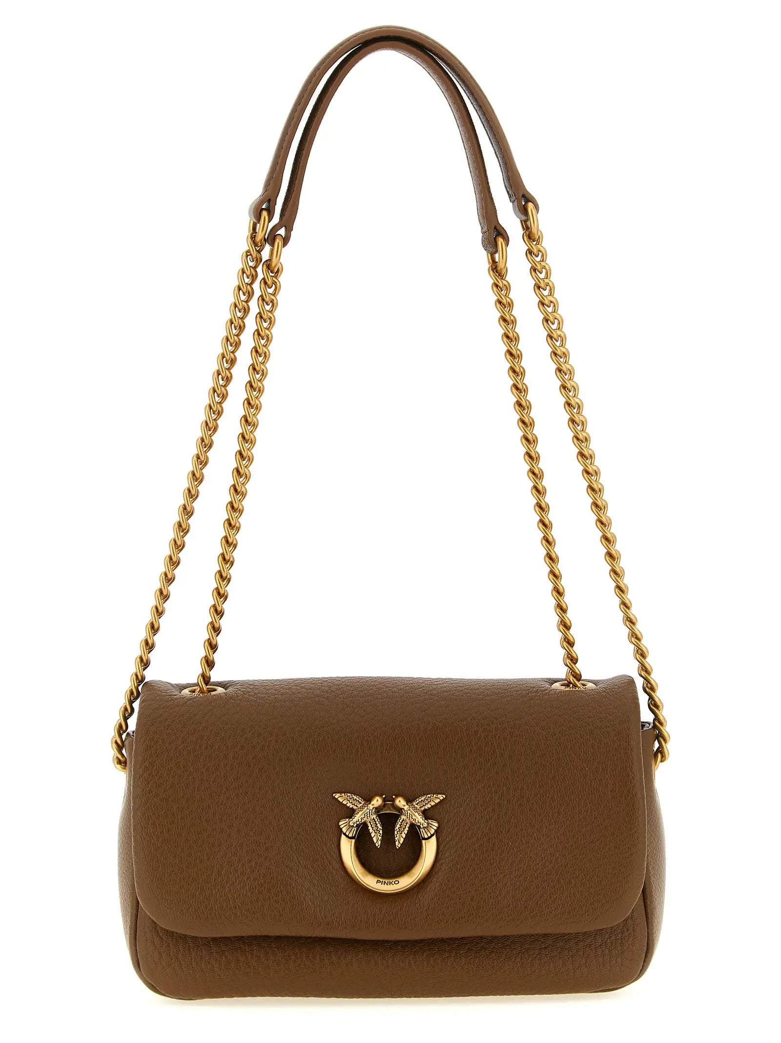Sac bandoulière PINKO en cuir d'agneau marron