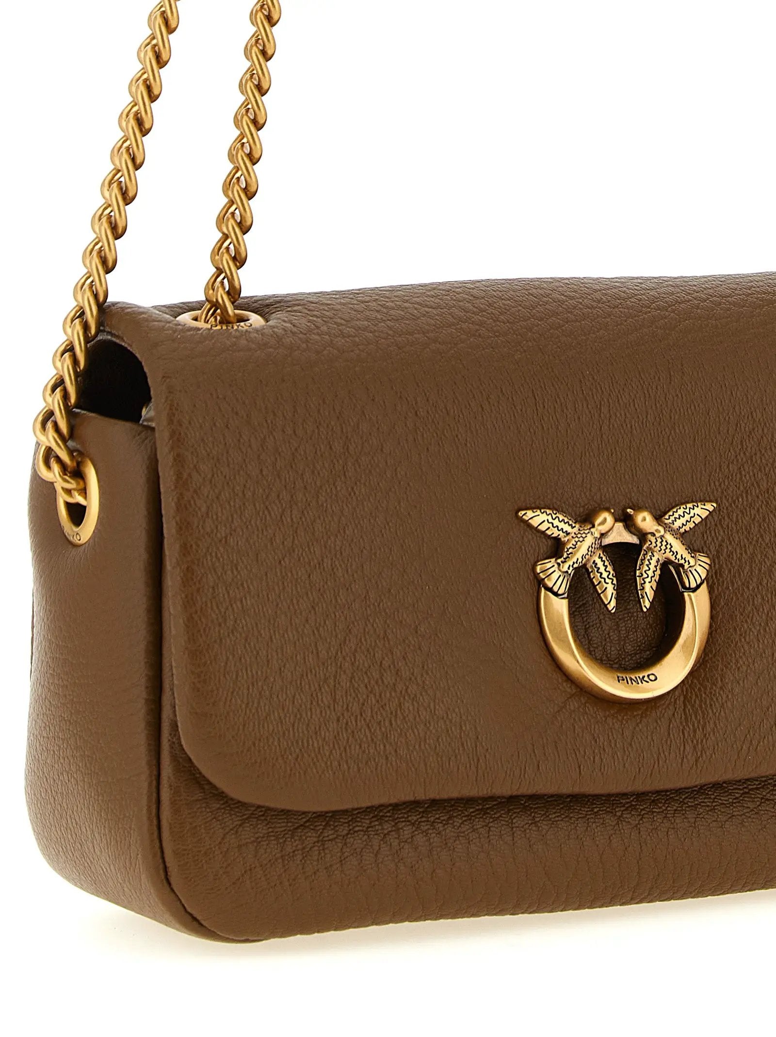 Sac bandoulière PINKO en cuir d'agneau marron